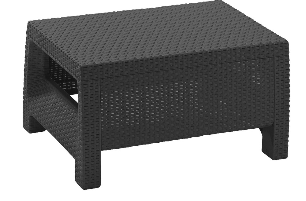 ALLIBERT CORFU polyrattan kerti asztal - grafit - 77 cm (Méret: 77 x 57) (RP)