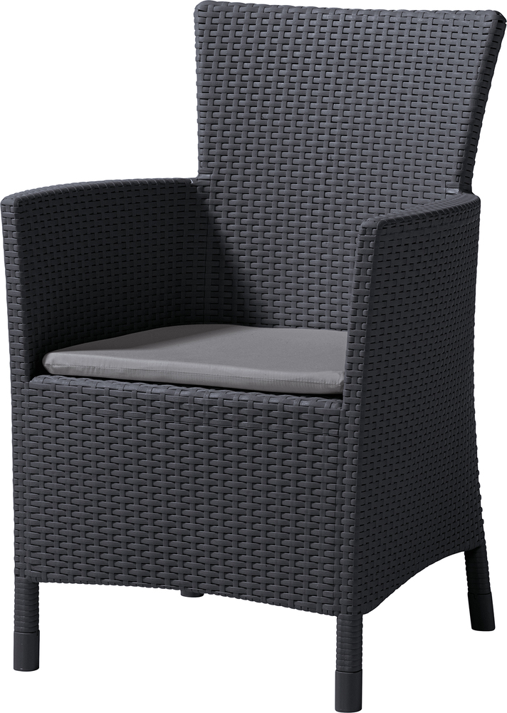 ALLIBERT IOWA/MONTANA polyrattan kerti fotel - grafit (Méret: 62 x 60 x) (RP)