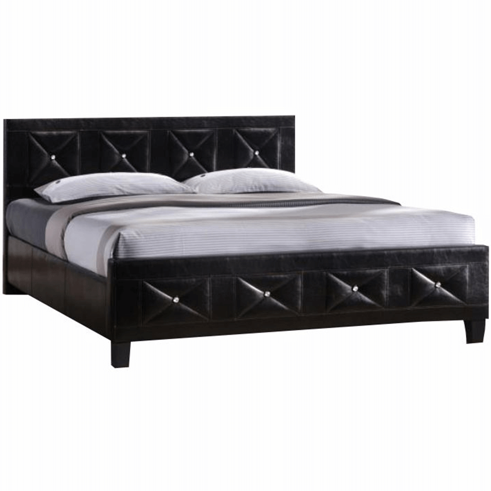 CARISA ágy + ágyrács, fekete textilbőr, 160x200 (TK)