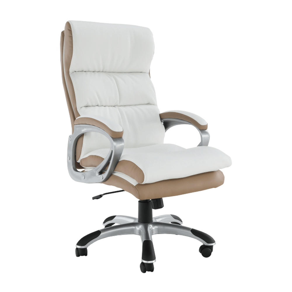 Irodai szék, fehér/barna textilbőr, KOLO CH137020 (TK)