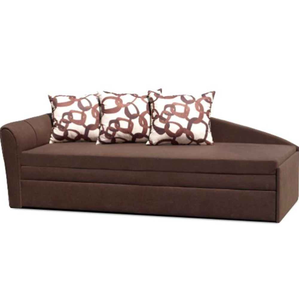 Széthúzható kanapé, barna, bal, szövet Alova, LAOS (TK)