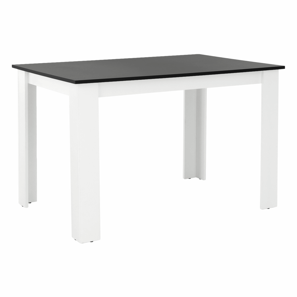 Étkezőasztal, fehér/fekete, 120x80 cm, KRAZ (TK)