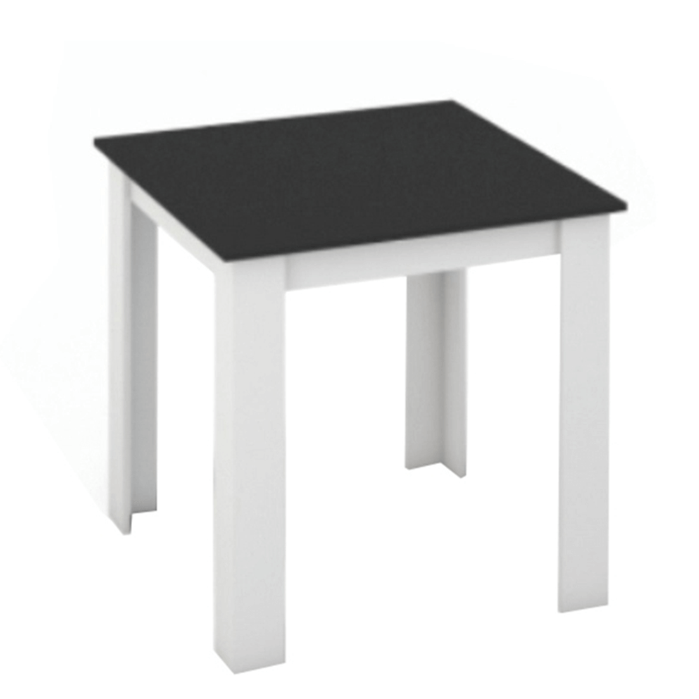 Étkezőasztal, fehér/fekete, 80x80 cm, KRAZ (TK)