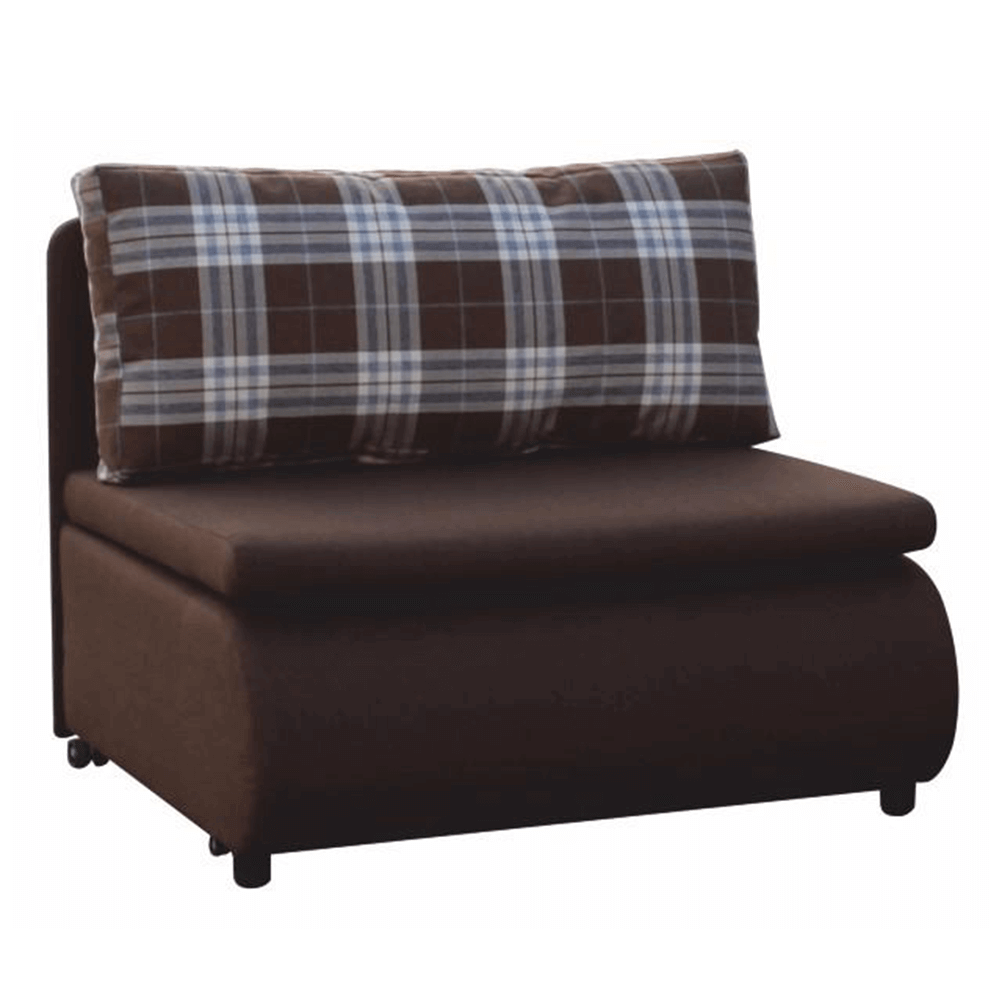 Kinyitható fotel, barna/káró minta, KENY NEW (TK)