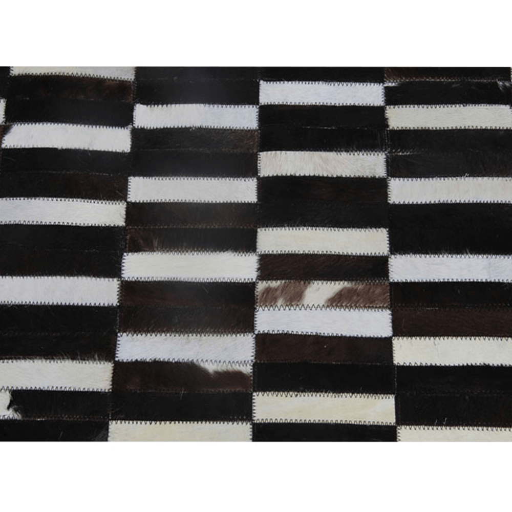 Luxus bőrszőnyeg,  barna /fekete/fehér, patchwork, 69x140, bőr TIP 6 (TK)