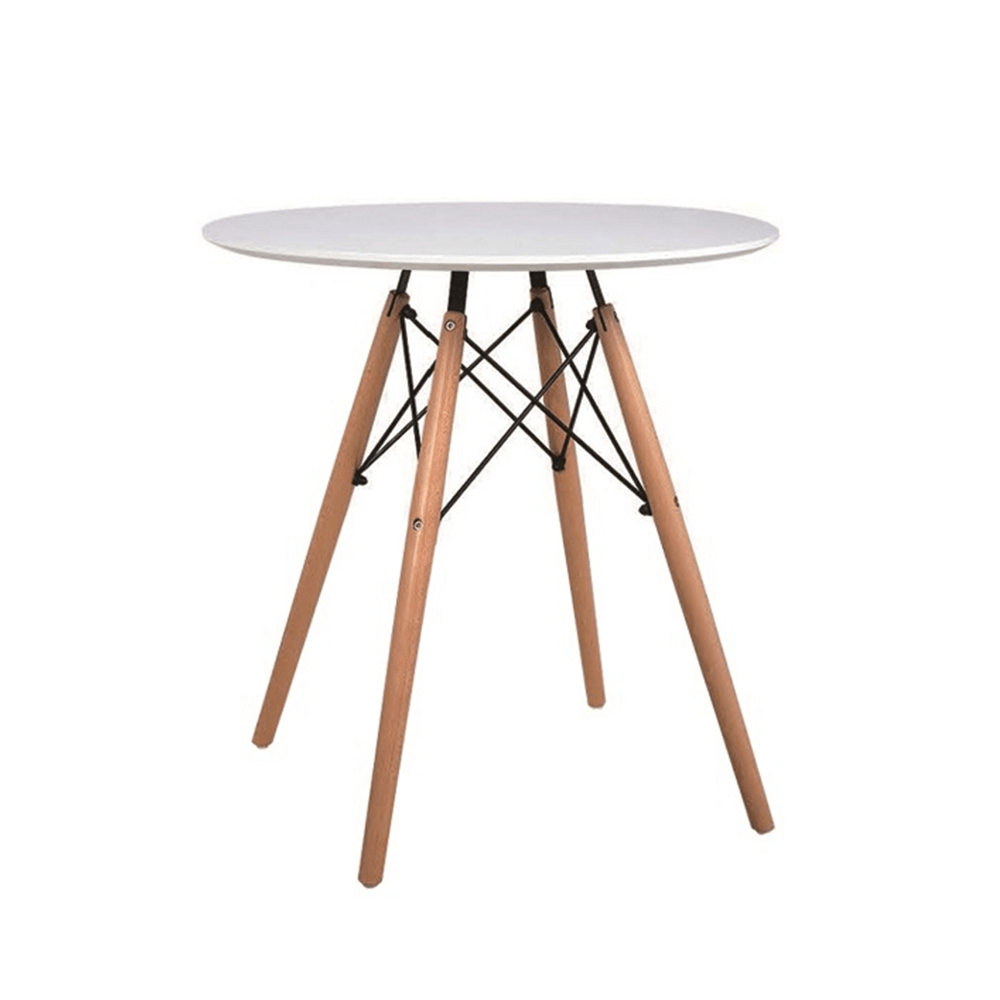 Étkezőasztal, fehér/bükk, átmérő 60 cm, GAMIN NEW 60 (TK)