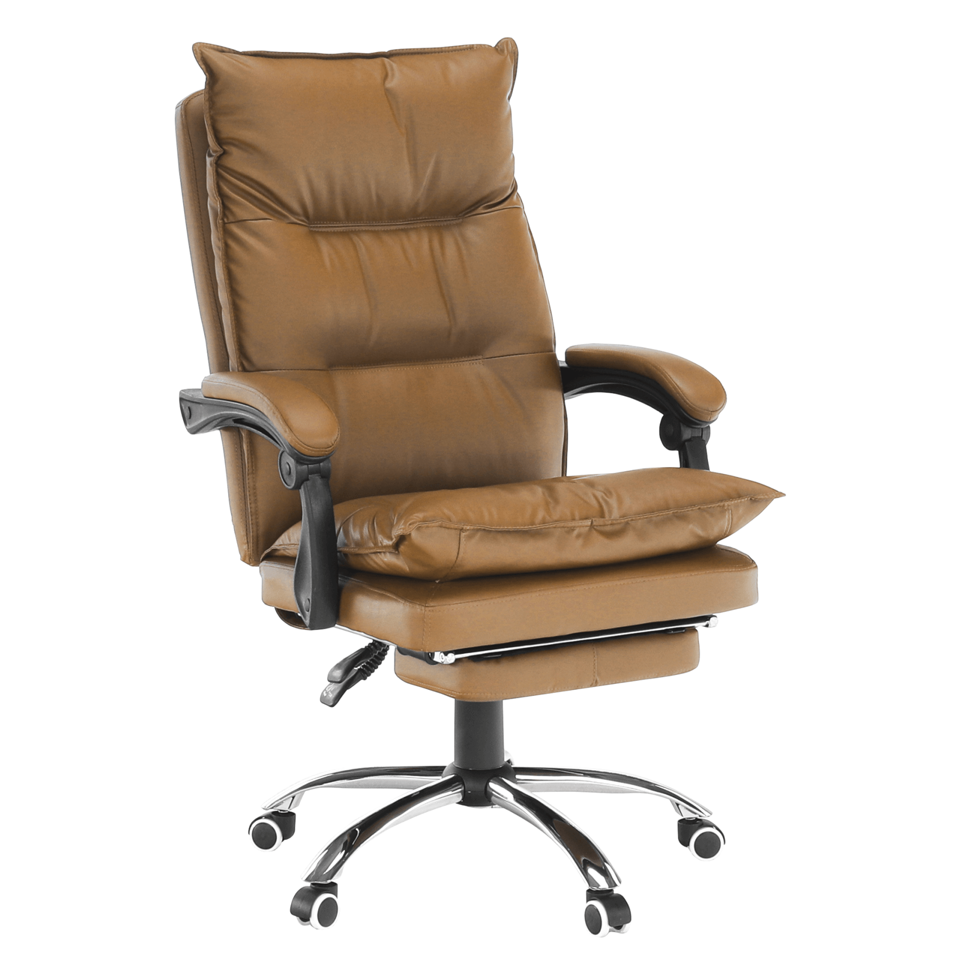 Irodai szék lábtartóval, textilbőr barna, DRAKE (TK)