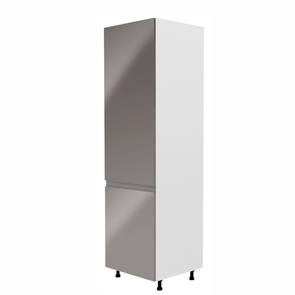 Hűtőgép szekrény, fehér/szürke extra magasfényű, balos, AURORA D60R (TK)