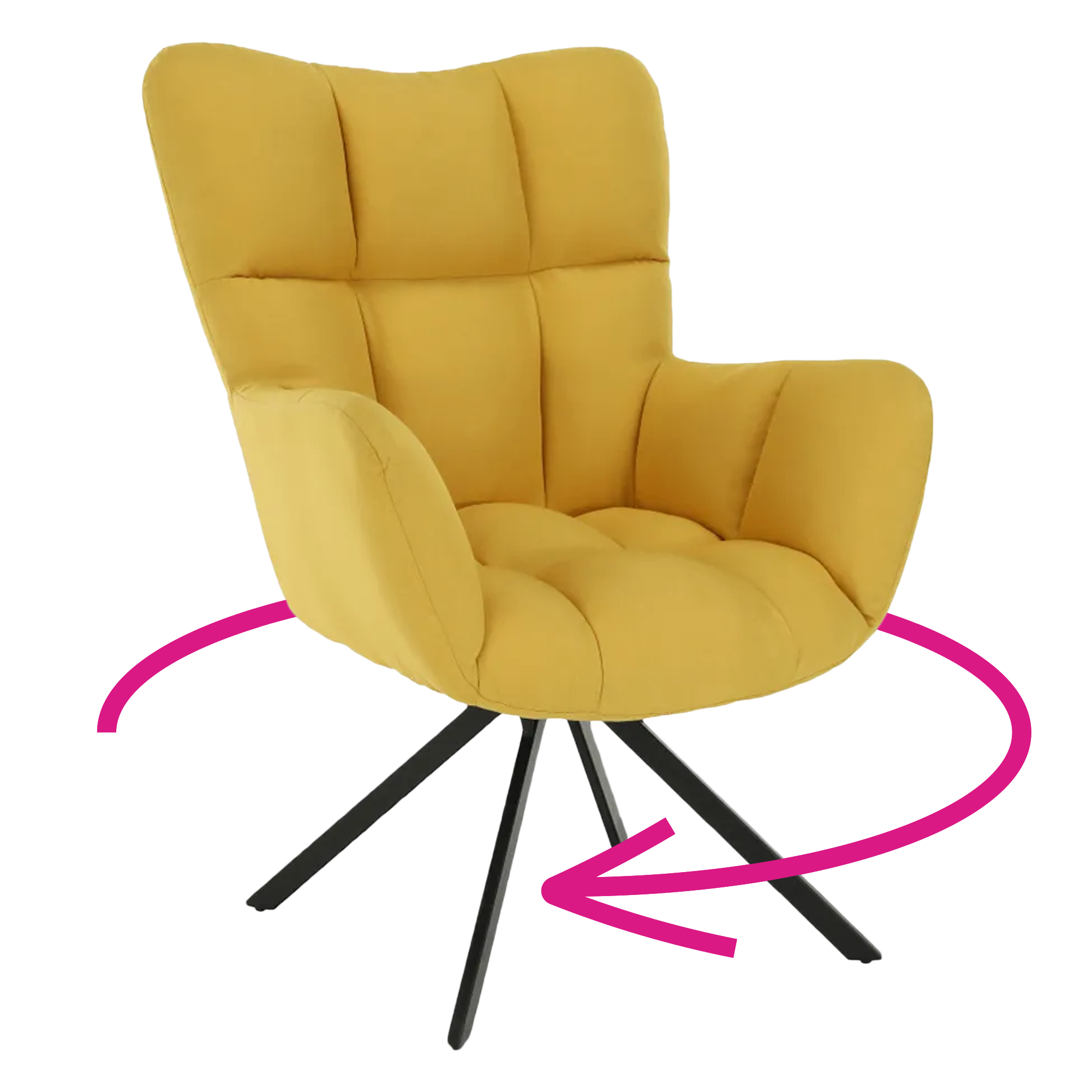Dizájnos forgó fotel, sárga/fekete, KOMODO (TK)