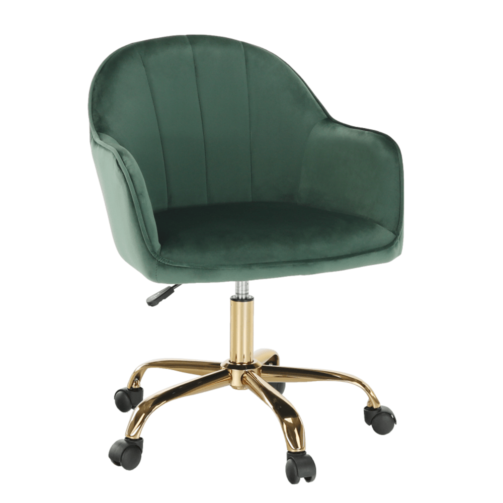 irodai szék, zöld Velvet szövet/arany, EROL (TK)