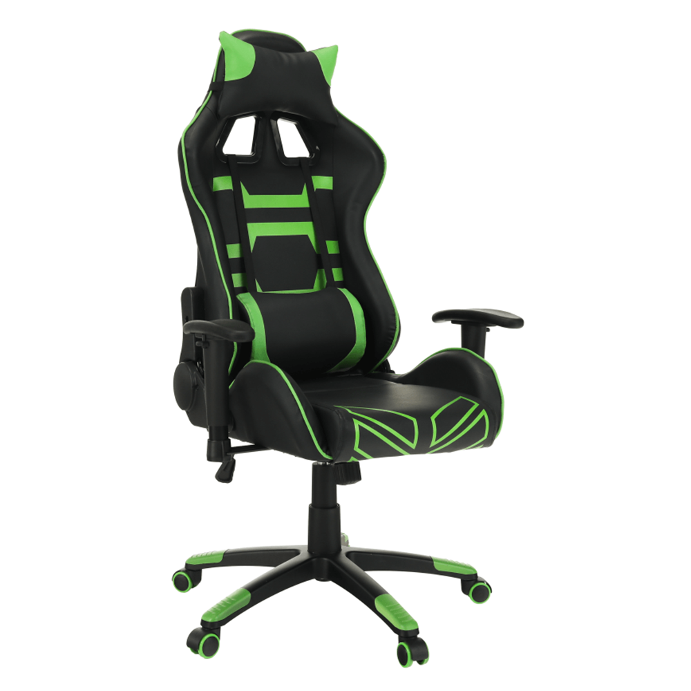 Irodai/gamer fotel, fekete/zöld, BILGI (TK)