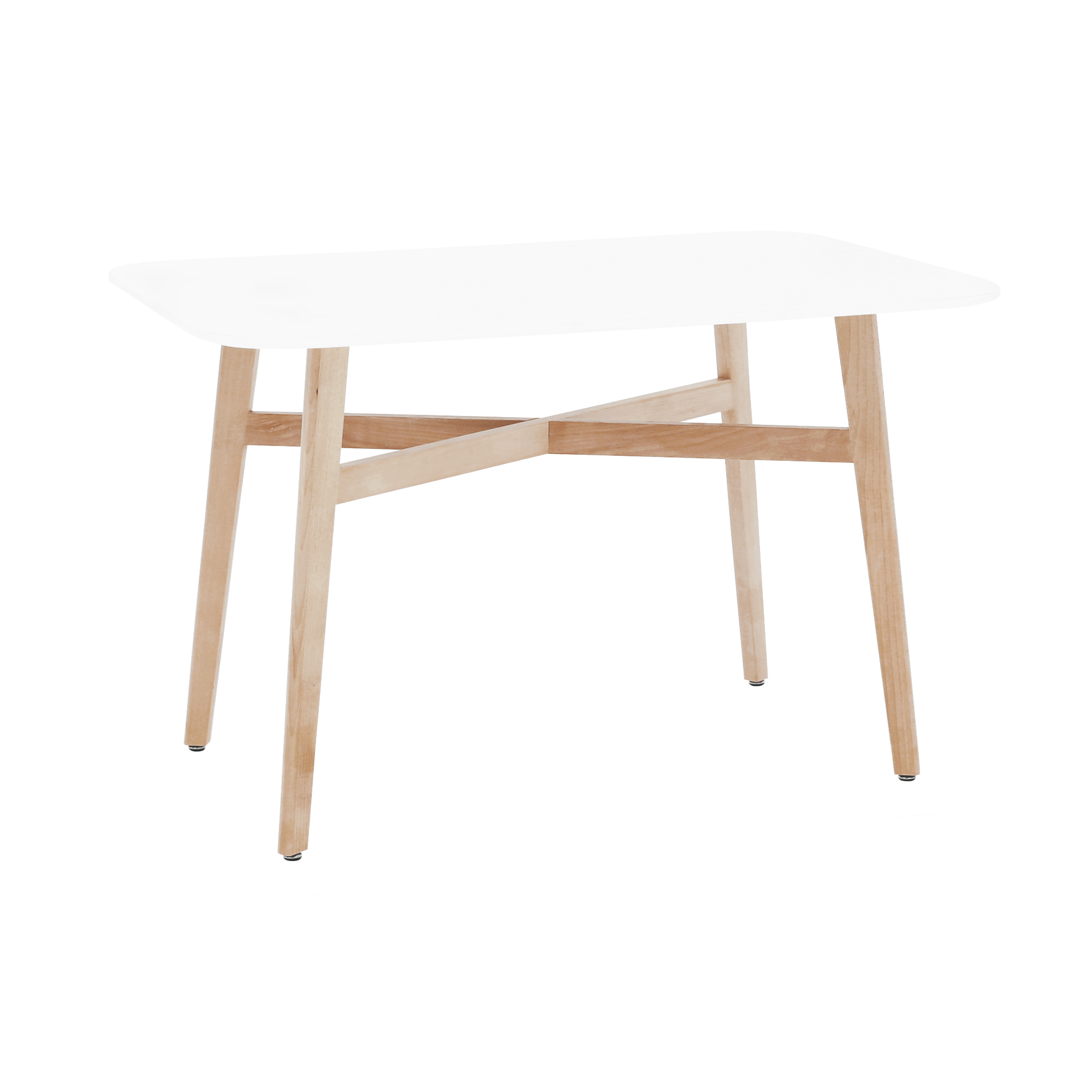 Étkezőasztal, fehér/természetes fa, 120x80 cm, CYRUS 2  NEW (TK)