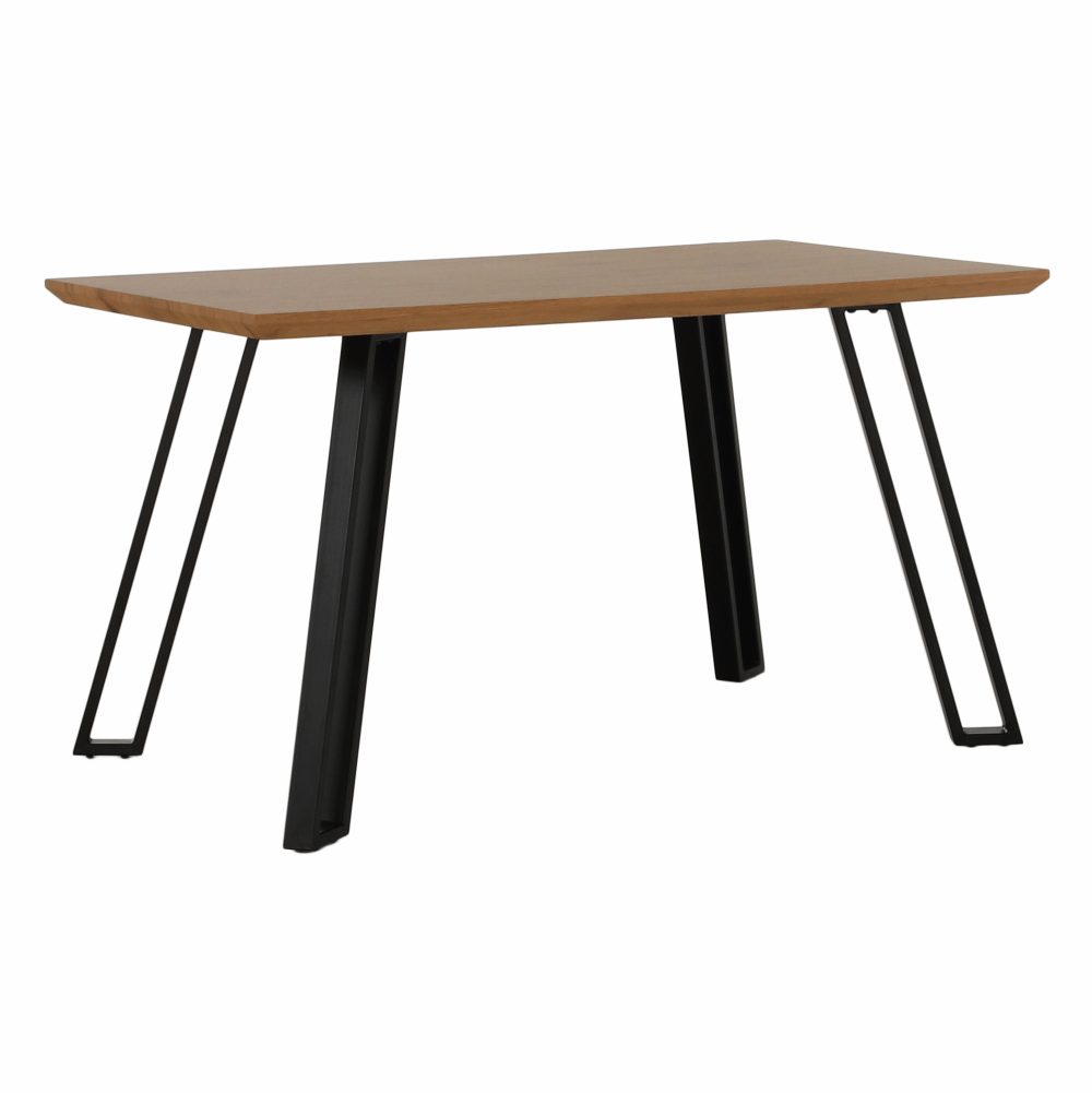Étkezőasztal, tölgy/fekete, 140x80 cm, PEDAL (TK)