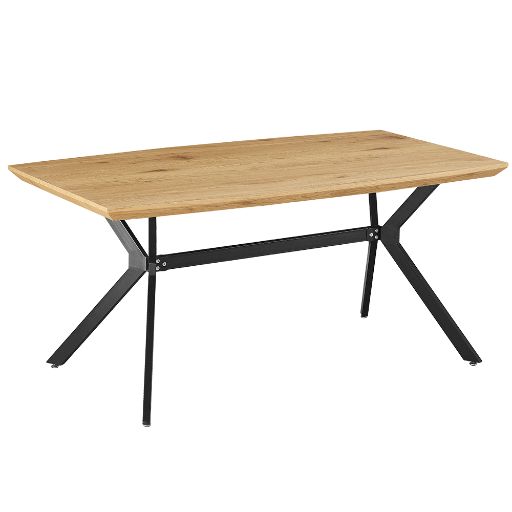 Étkezőasztal, tölgy/fekete, 160x90 cm, MEDITER (TK)