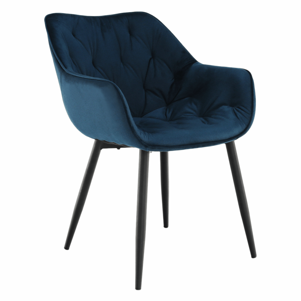 Dizájnos fotel, kék Velvet anyag, FEDRIS (TK)