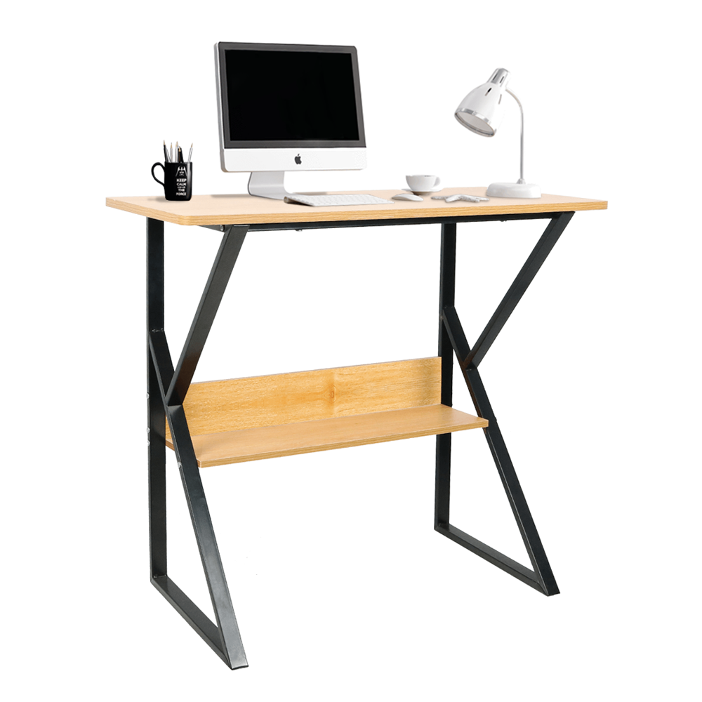 Polcos íróasztal, bükkfa/fekete, TARCAL 80 (TK)