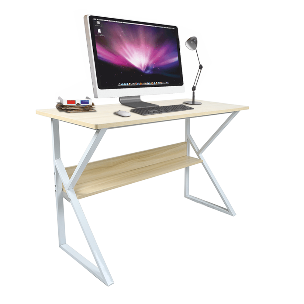 Polcos íróasztal, természetes tölgyfa/fehér, TARCAL 80 (TK)