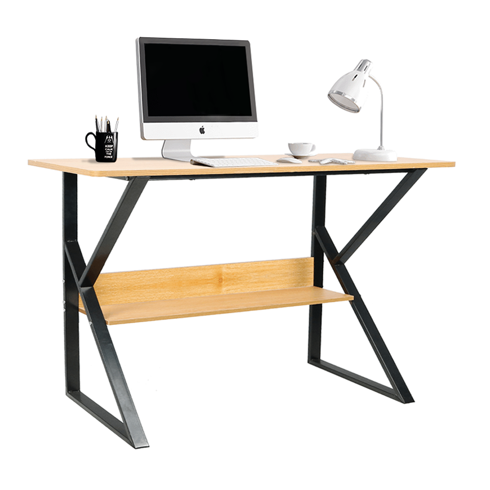 Polcos íróasztal, bükkfa/fekete, TARCAL 100 (TK)