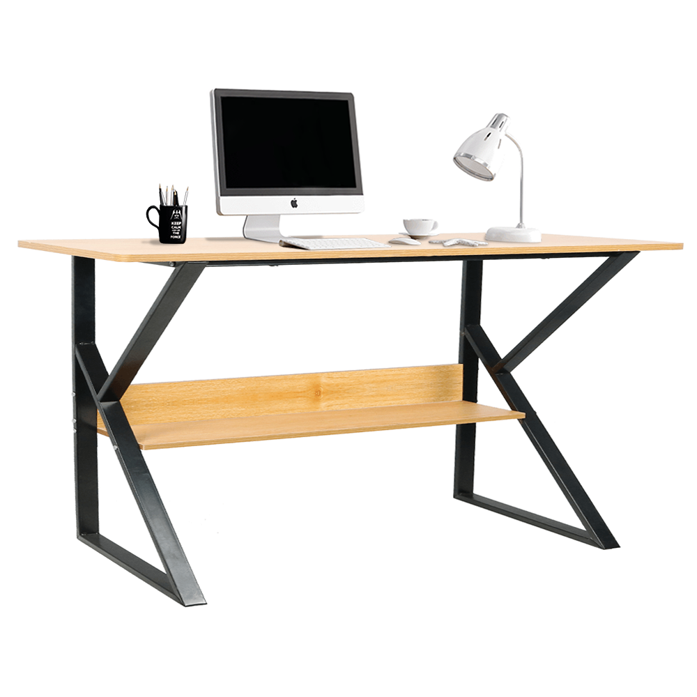 Polcos íróasztal, bükkfa/fekete, TARCAL 140 (TK)