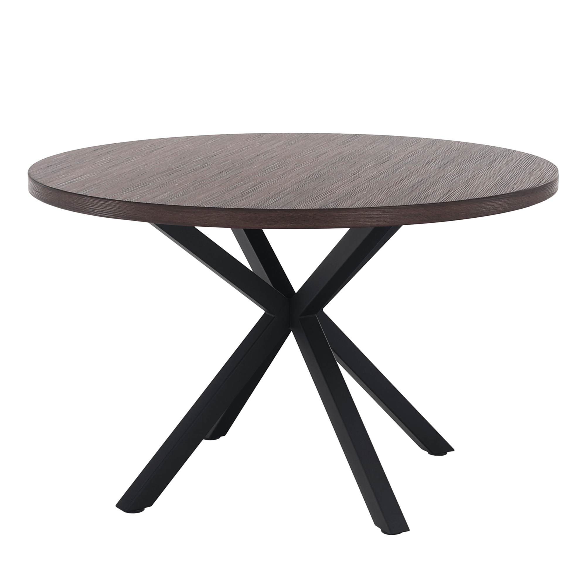 Étkezőasztal, sötét tölgy/fekete, átmérő 120 cm, MEDOR (TK)