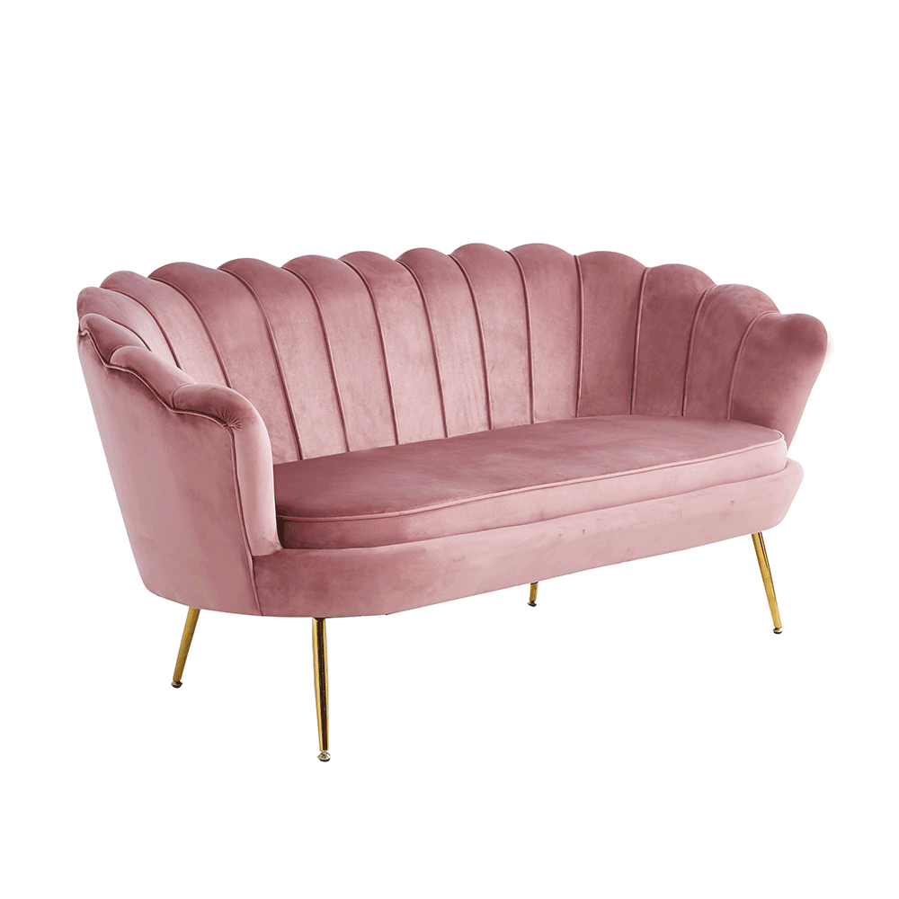 Luxus heverő, 2,5-es ülés, rózsaszín/arany, Art-deco, NOBLIN (TK)