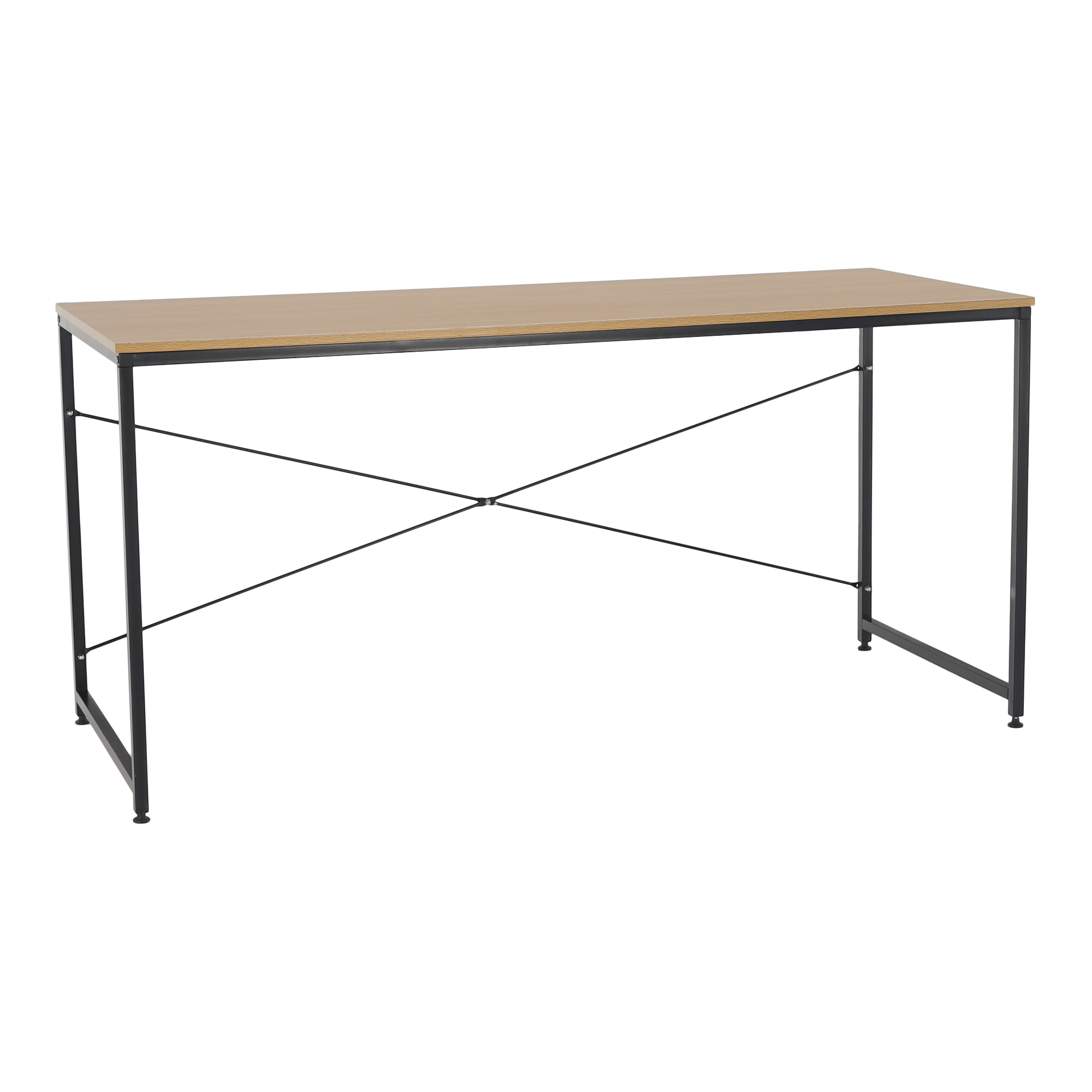 Íróasztal tölgy/fekete, 150x60 cm, MELLORA (TK)