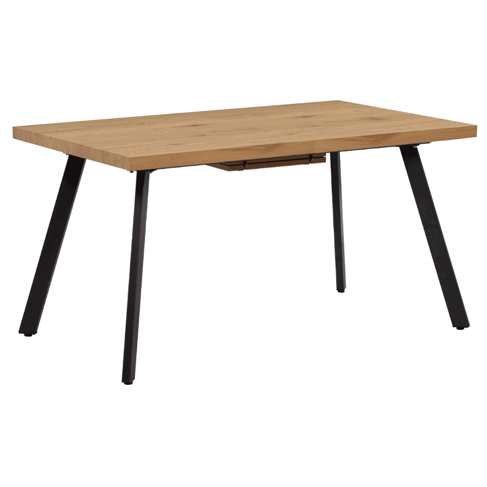 Étkezőasztal, összecsukható, tölgy/fém, 140-180x80 cm, AKAIKO (TK)