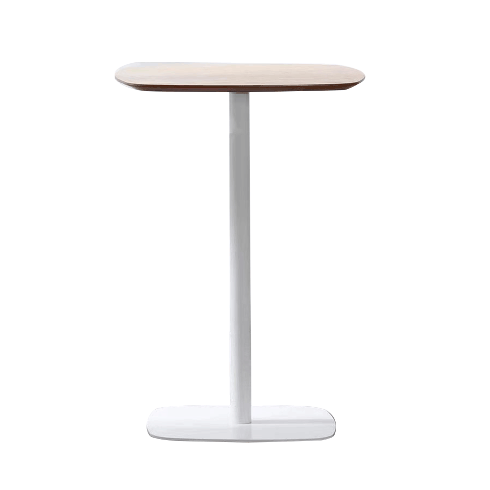 Bárasztal, tölgy/fehér, MDF/fém, átmérő 60 cm, HARLOV (TK)