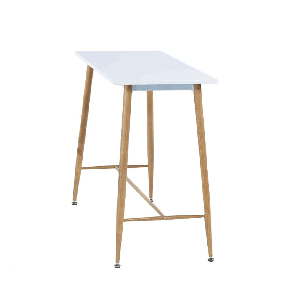 Bárasztal, fehér/bükk, MDF/fém, 110x50 cm, DORTON (TK)