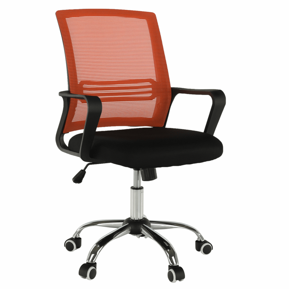 Irodai szék, hálószövet narancs/szövet fekete, APOLO NEW (TK)