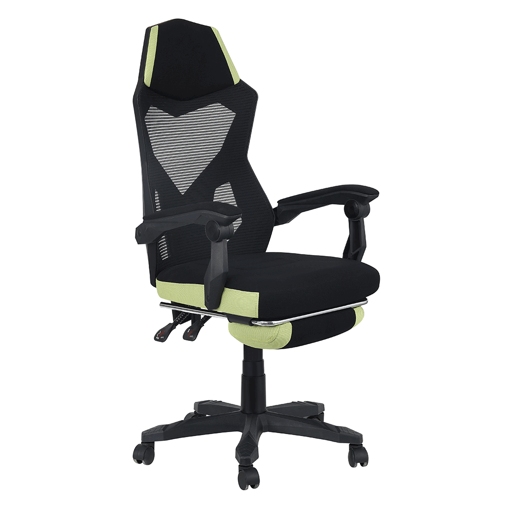 Irodai/gamer szék, fekete/zöld, JORIK (TK)