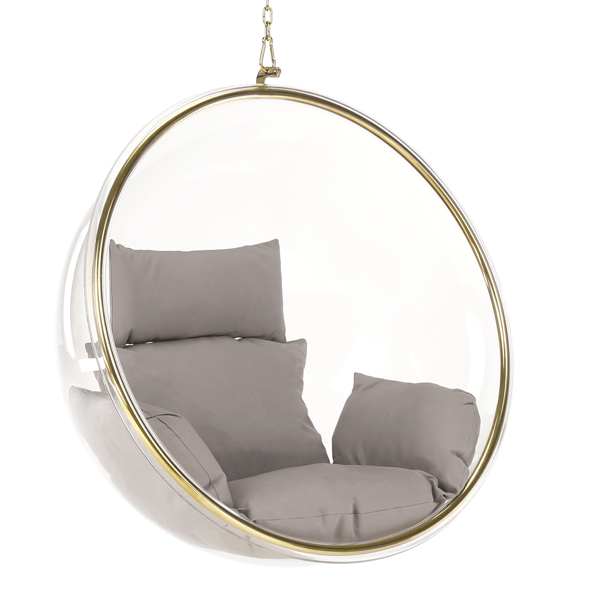 Függő fotel, átlátszó/arany/szürke, BUBBLE TYP 1 (TK)