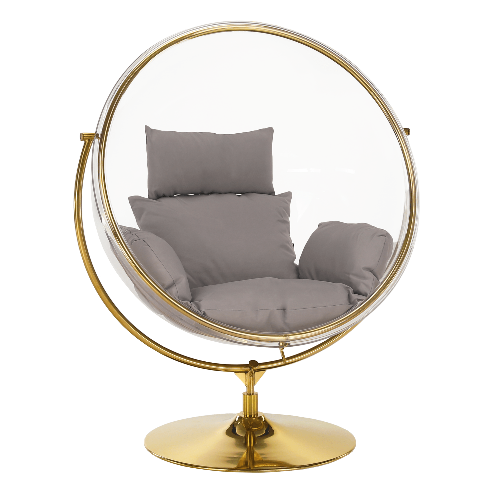 Függő fotel állvánnyal, átlátszó/arany/szürke, BUBBLE TYP 2 (TK)