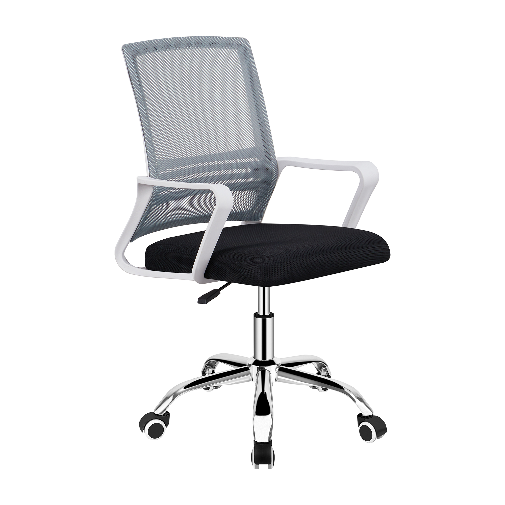 Irodai szék, hálószövet szürke/szövet fekete/műanyag fehér, APOLO 2 NEW (TK)
