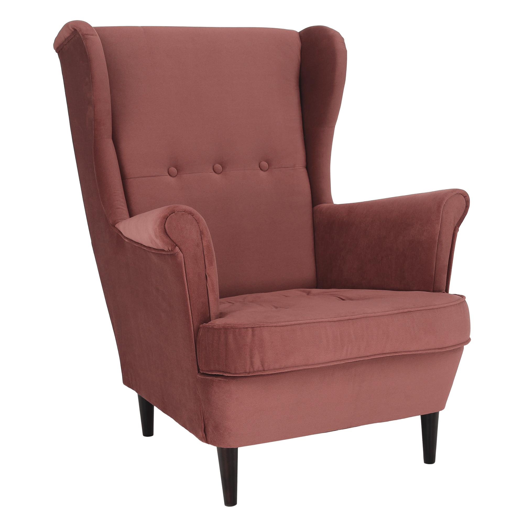 Füles fotel, vén rózsaszín/dió, RUFINO 2 NEW (TK)