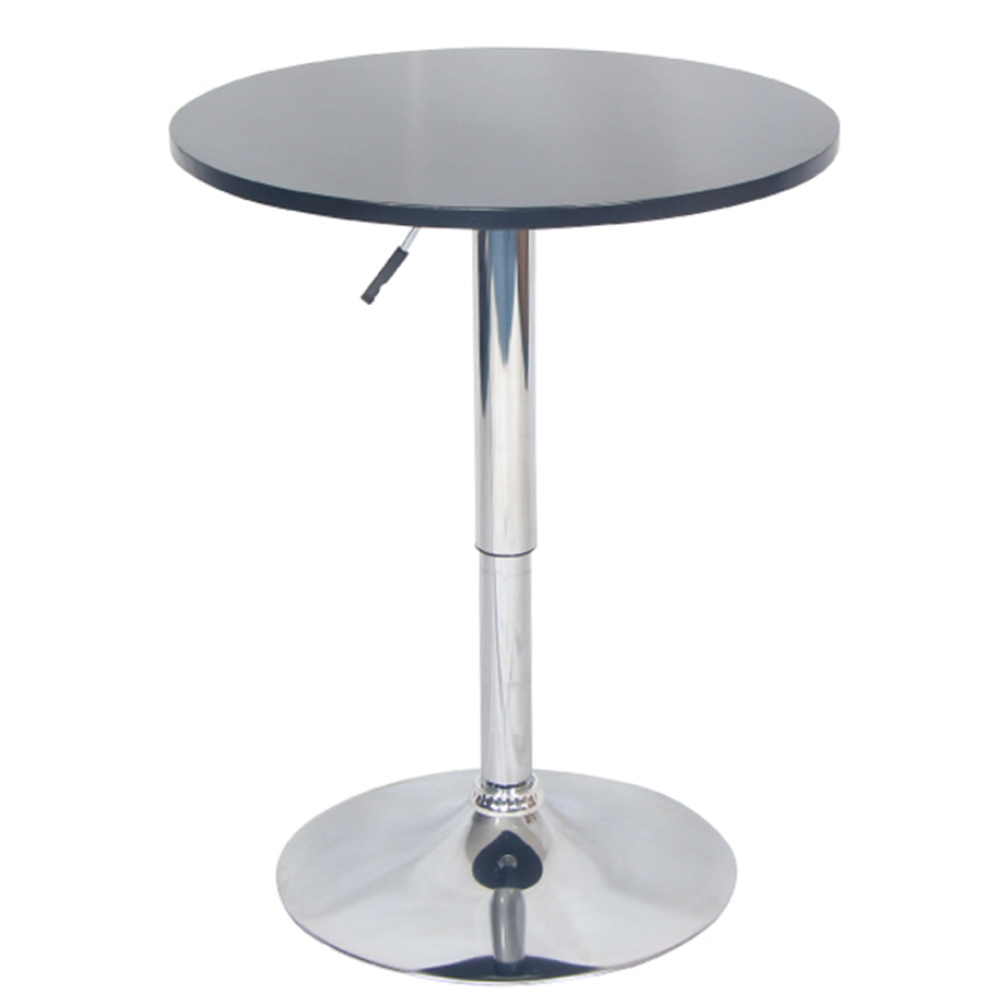 Bárasztal, magasság állítással, króm/ fekete, átmérő 60 cm, BRANY 2 NEW (TK)