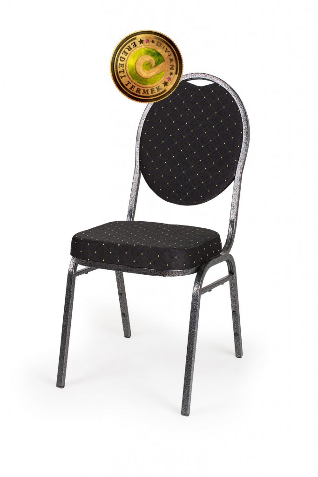 Bankett szék (tárgyalószék) rakásolható - fekete (DIV) (BNY)