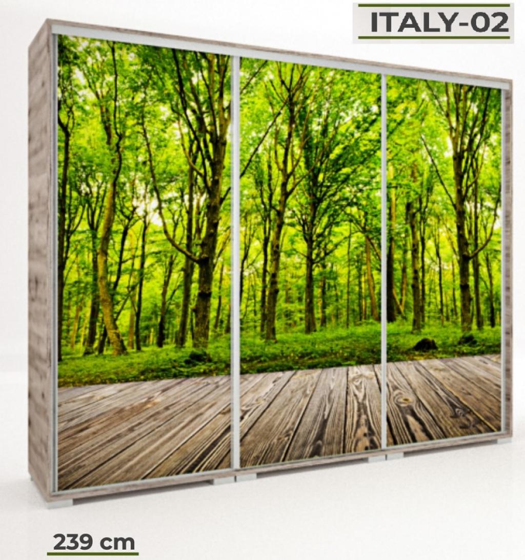 Italy Style tolóajtós gardróbszekrény 239 cm ( 02) (DIV) (BNY)