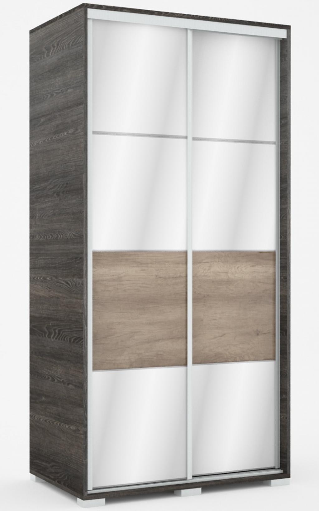 Mirror tolóajtós gardróbszekrény - 100 cm széles, 2 ajtós változat (DIV) (BNY)