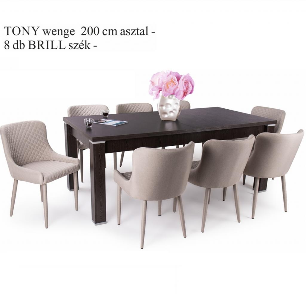 Brill étkezőgarnitúra Tony asztallal - 8 személyes (DIV) (BNY)