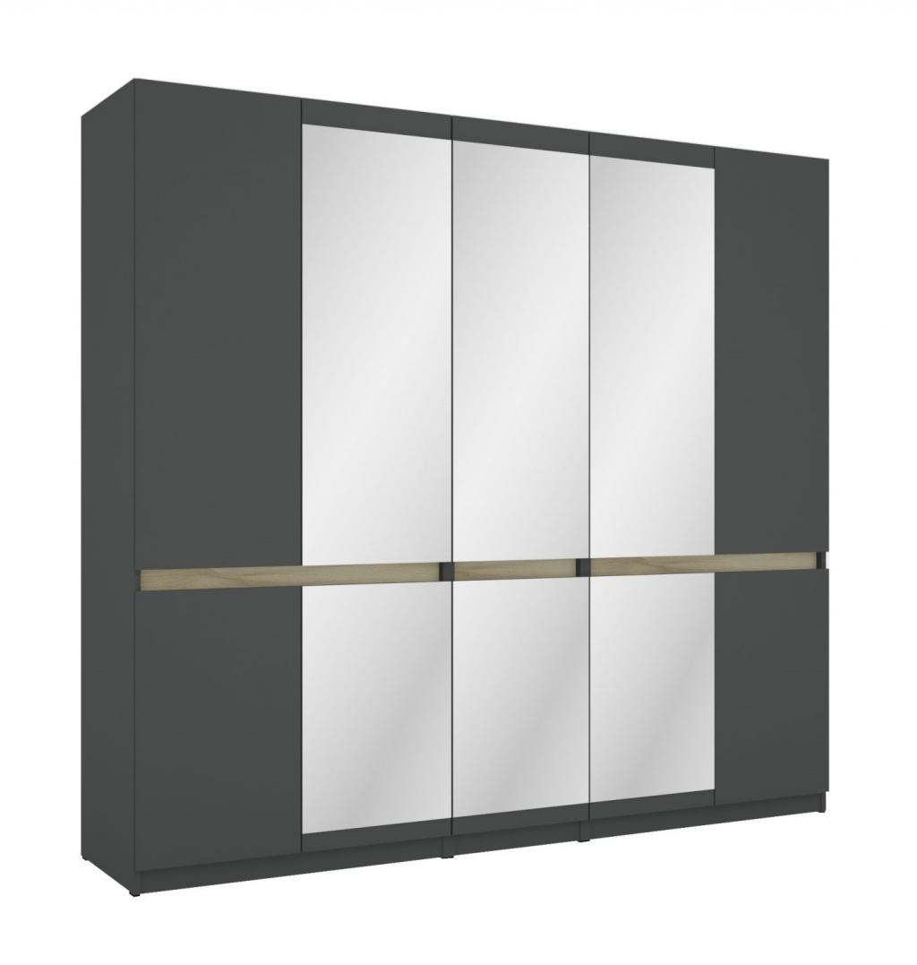 Boss gardróbszekrény, 3 fózolt tükör ajtóval- 225 cm széles (DIV) (BNY)