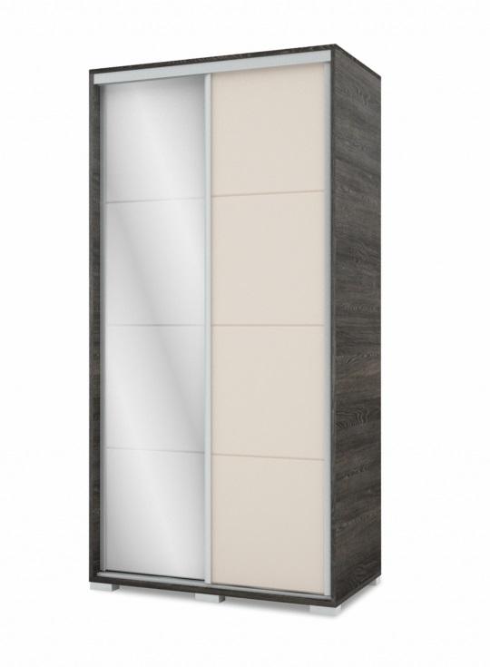Bond magasfényű tolóajtós gardróbszekrény - 100 cm széles, 1 fózolt tükör ajtóval (DIV) (BNY)