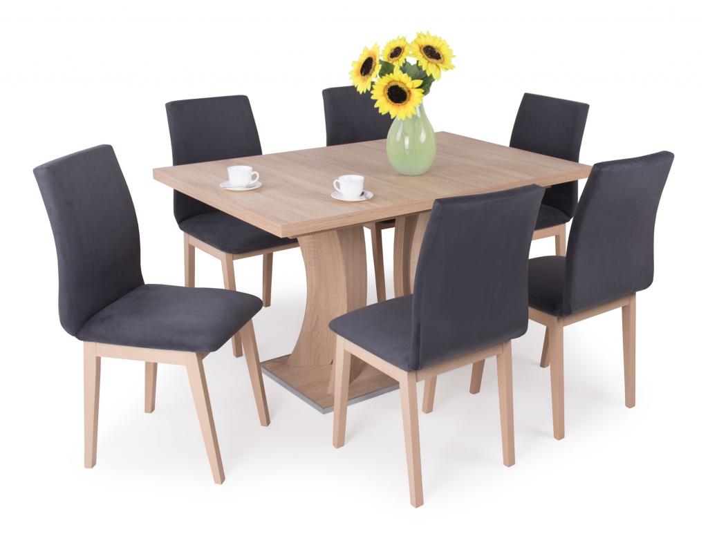 Bella asztal étkezőgarnitúra Lotti székkel - 6 személyes (DIV) (BNY)