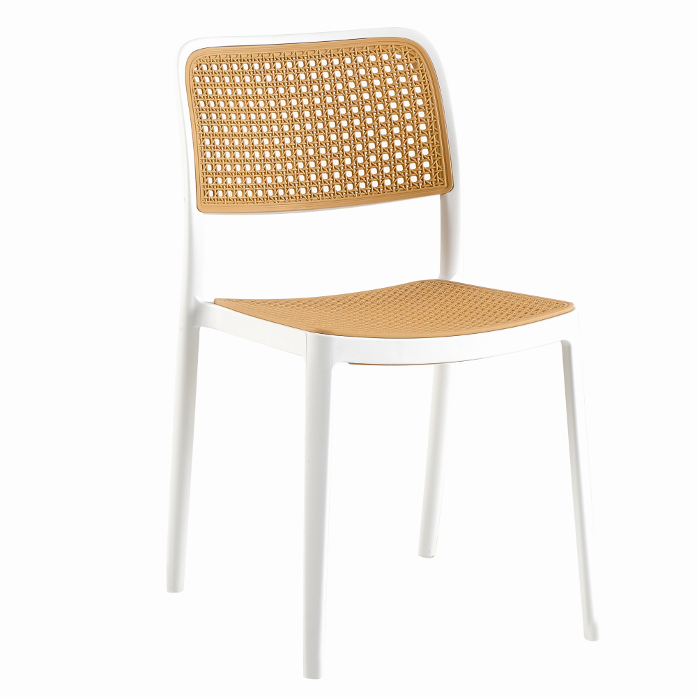 Rakásolható szék, fehér/bézs, RAVID TYP 1 (TK)