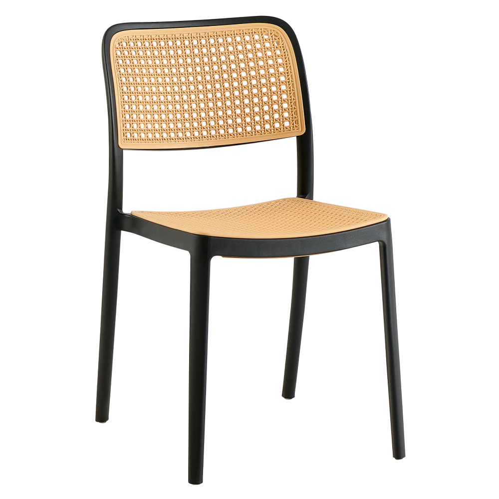 Rakásolható szék, fekete/bézs, RAVID TYP 1 (TK)