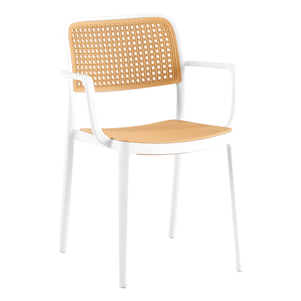 Rakásolható szék, fehér/bézs, RAVID TYP 2 (TK)