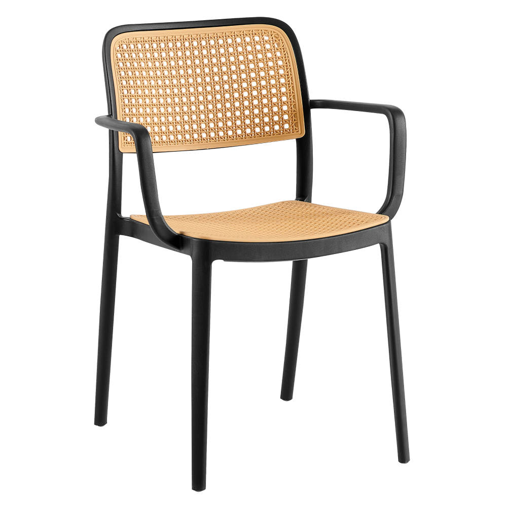 Rakásolható szék, fekete/bézs, RAVID TYP 2 (TK)