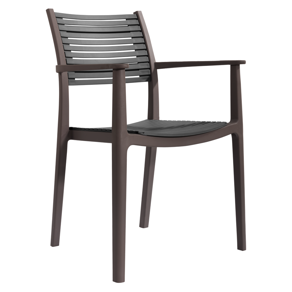 Rakásolható szék, barna/szürke, HERTA (TK)