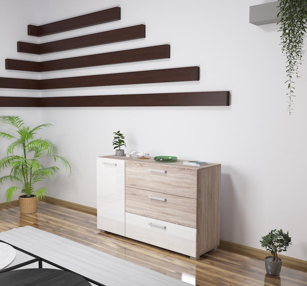 Capri magasfényű komód 120 cm (KZS) (BNY)