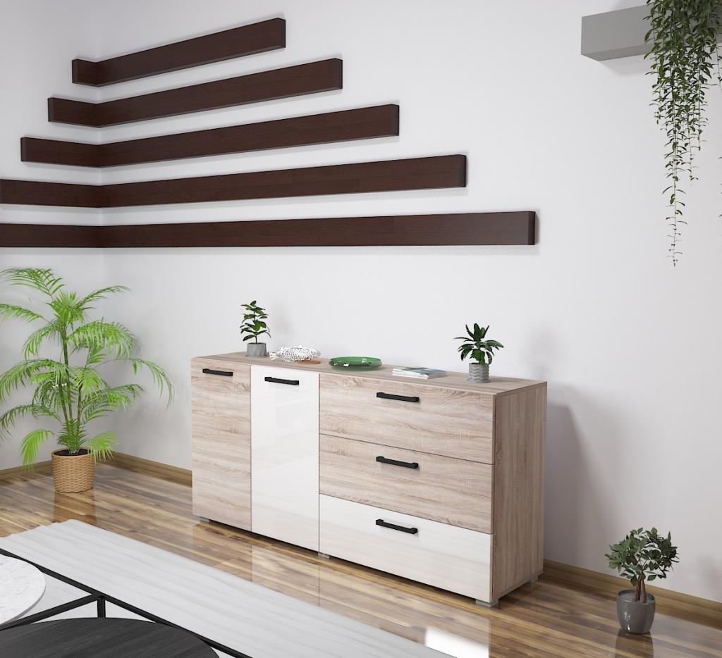 Capri magasfényű komód 160 cm (KZS) (BNY)